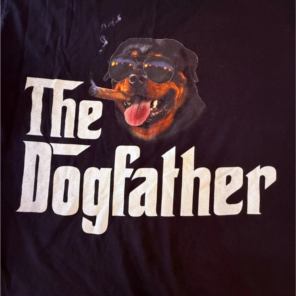 The Dogfather Rottweiler Dog T-Shirt. Medium